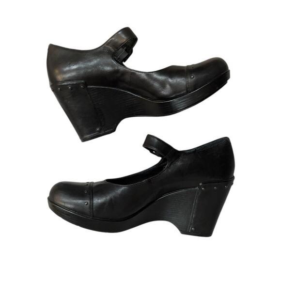 Dansko Fanny Wedge Maryjane Leather Studded Women Black Size 41 - Picture 8 of 8